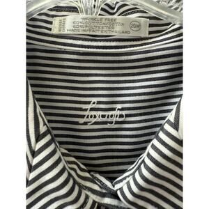 Foxcroft Wrinkle Free Women's Button Blouse 20W Black White Pleats